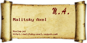 Malitsky Axel névjegykártya